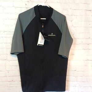 Dive Sail   Unisex  Gray & Black Dive Top  Front Zip for Performance 2XL NWT